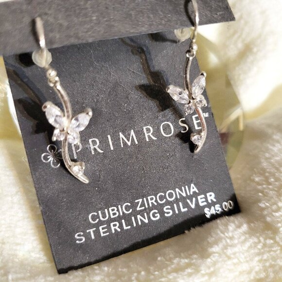 925 Sterling Silver Butterfly Dangle Earrings - Picture 1 of 3